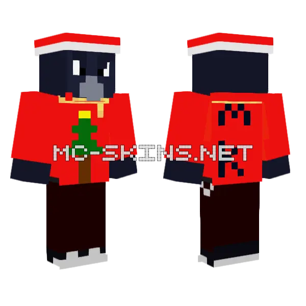 Crow De Crciun Minecraft skin, front and back