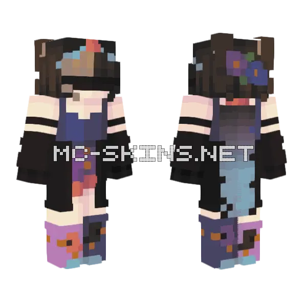Crow Socktober 10 Minecraft skin, front and back