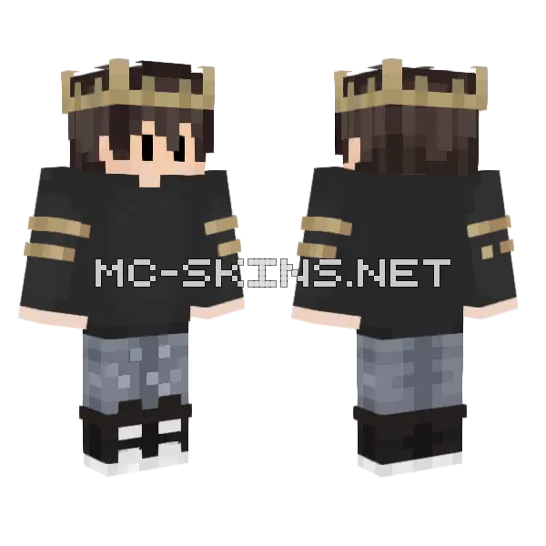 Crown Boy Minecraft skin, front and back