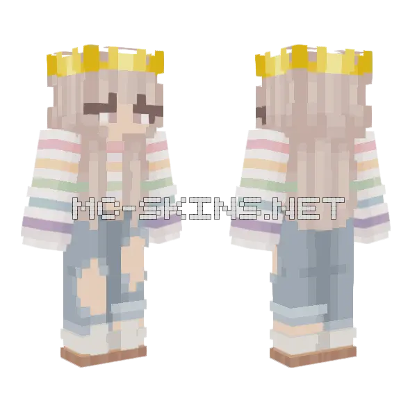 Crown Girl Minecraft skin, front and back