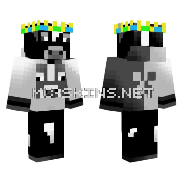 Crowned Cow Tuff Minecraft skin, front and back