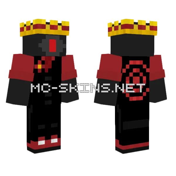 Crowned Crimson Minecraft skin, front and back
