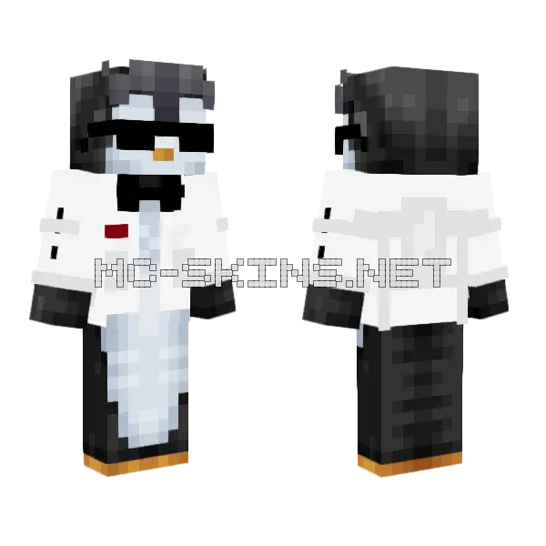 Cruise Casino Penguin Minecraft skin, front and back