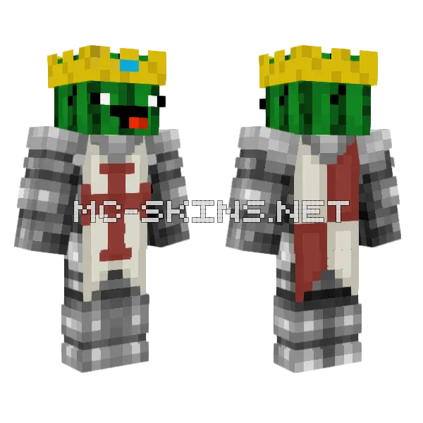 Crusader Knight Minecraft skin, front and back