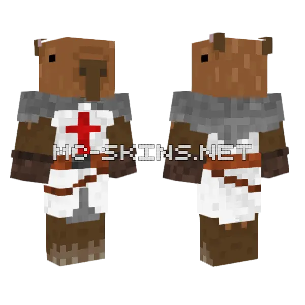 Crusades Capybara Minecraft skin, front and back