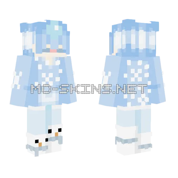 Cryo Slime Minecraft skin, front and back