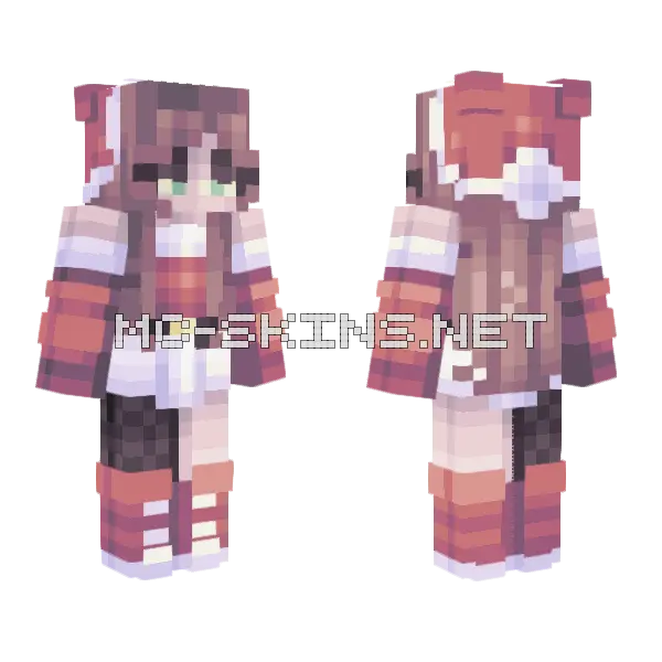 Crypto Santa Girl Minecraft skin, front and back