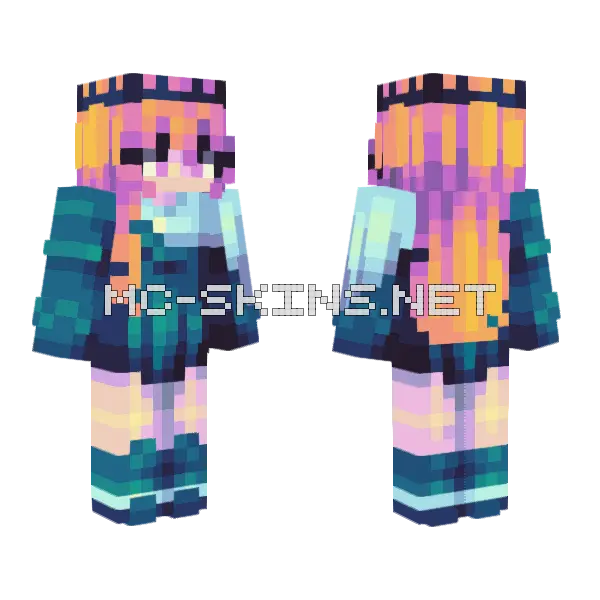 Crystal Waves Minecraft skin, front and back