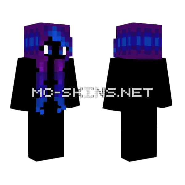 Curly Hair Base Hydrangea Minecraft skin, front and back