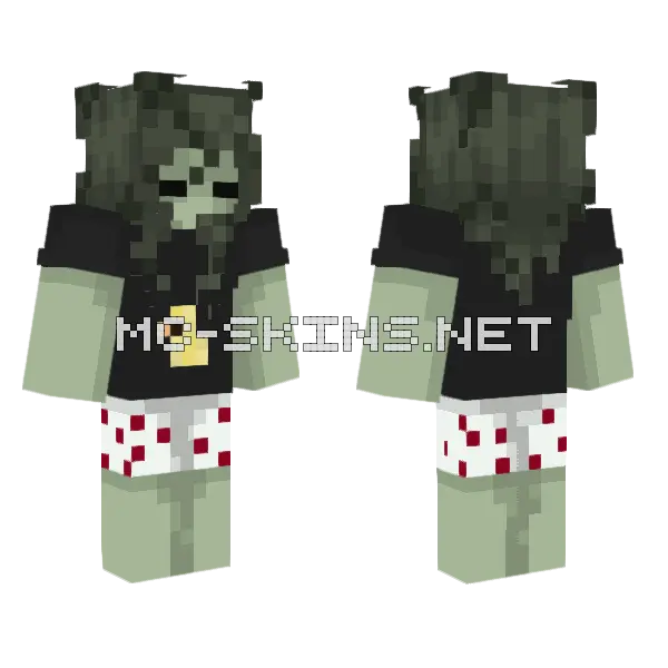 Curly Hair Zombie, front and back