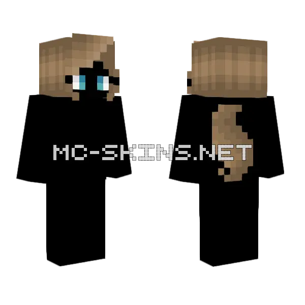 Curly Ponytail Light Brunette Minecraft skin, front and back