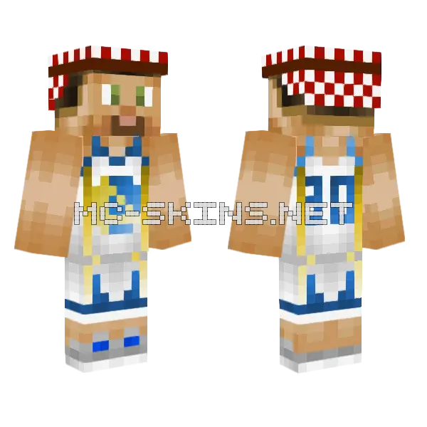Curry Basketball Jersey Minecraft skin, front and back