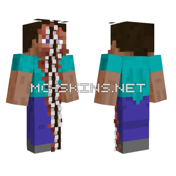 Cursed Steve 4 Minecraft skin, front and back