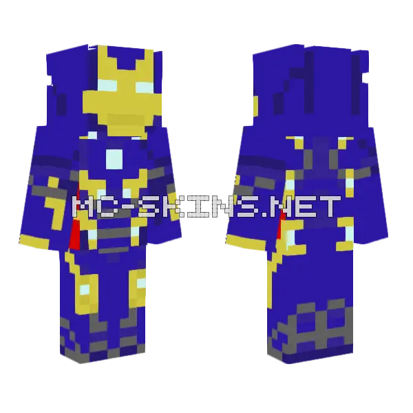 Custom Iron Man Suit Minecraft skin, front and back