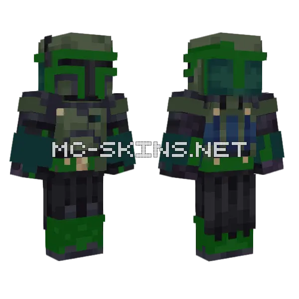 Custom Mandalorian Armor Minecraft skin, front and back
