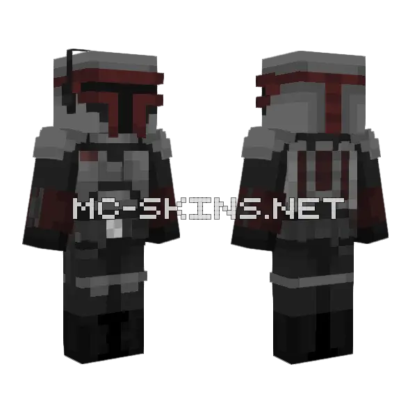 Custom Mandalorian Design Minecraft skin, front and back