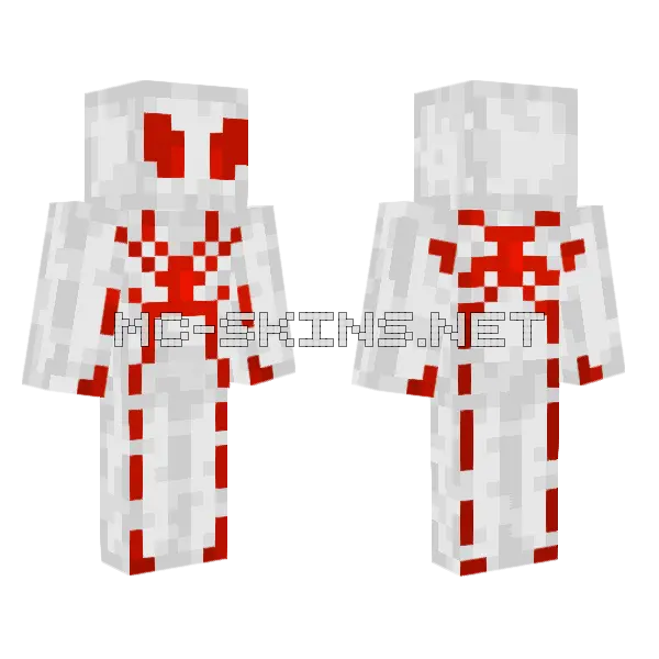 Custom Red and White Spiderman Minecraft skin, front and back