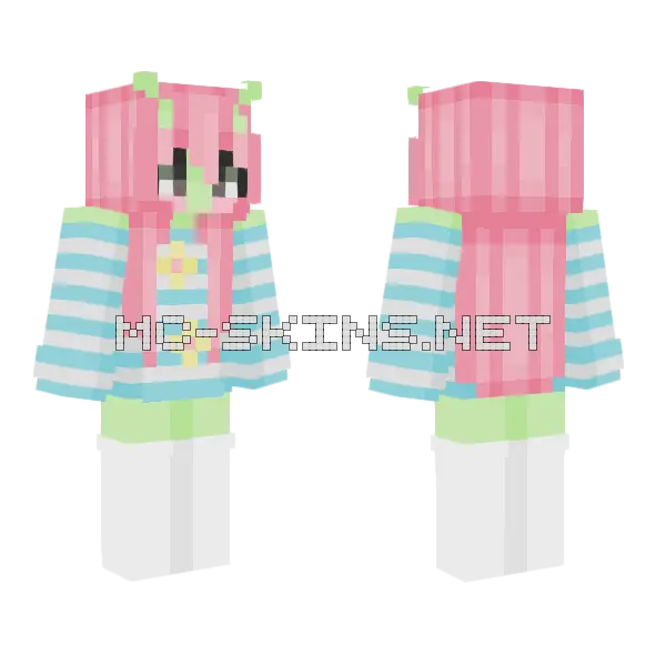 Cute Alien Girl Minecraft skin, front and back