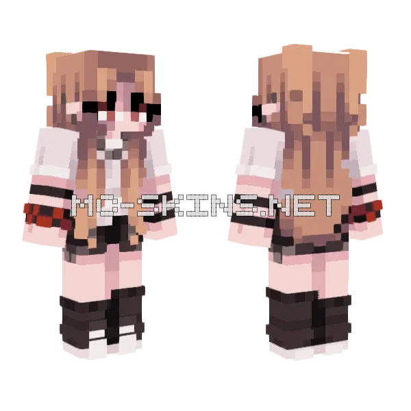 Cute Anime Girl Minecraft skin, front and back
