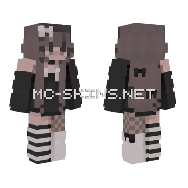 Cute As A Button Minecraft skin, front and back