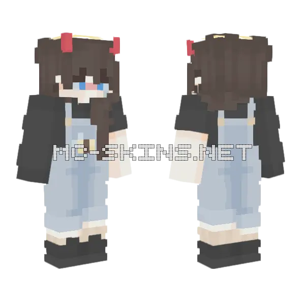 Cute Bee Girl Minecraft skin, front and back