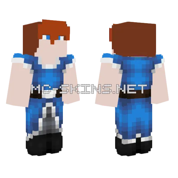 Cute Blue Boy Minecraft skin, front and back