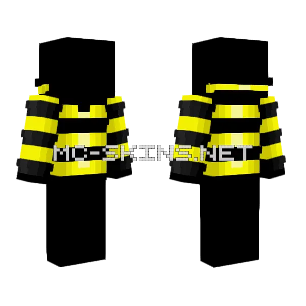Cute Bumblebee Outfit Minecraft skin, front and back