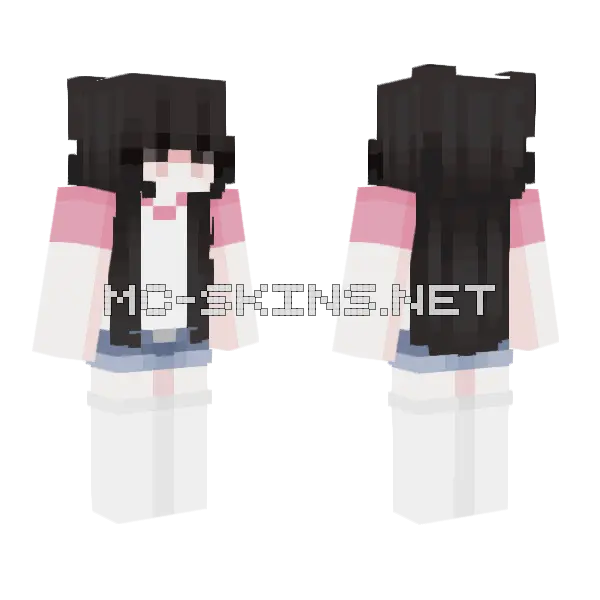 Cute Bunny Girl Minecraft skin, front and back