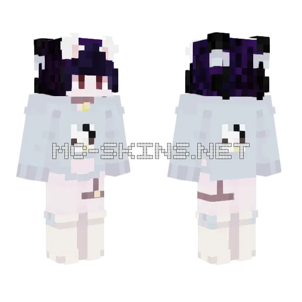 Cute Cat Boy Minecraft skin, front and back