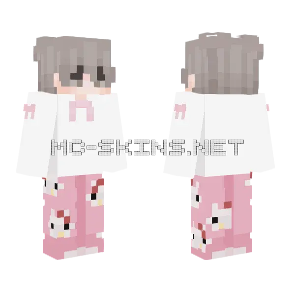 Cute Cat Girl Minecraft skin, front and back