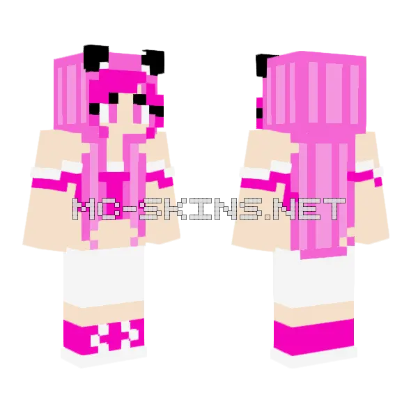 Cute Cat Girl Minecraft skin, front and back