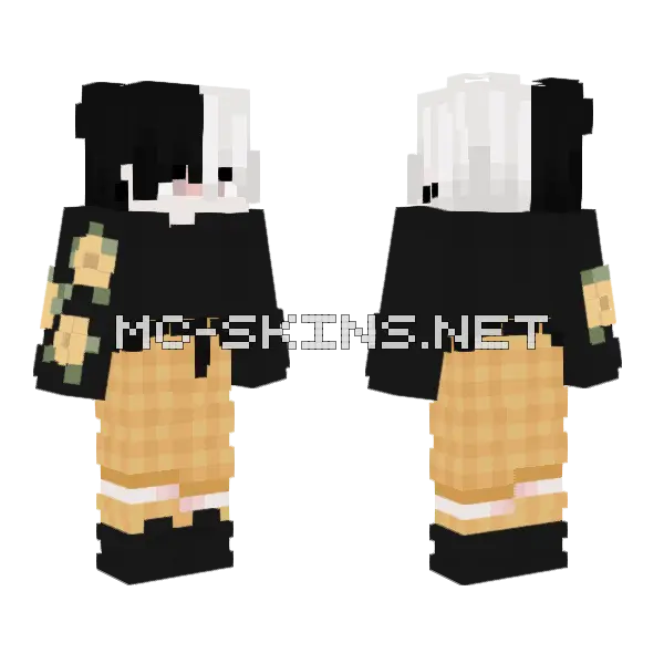Cute Cat Girl Minecraft skin, front and back