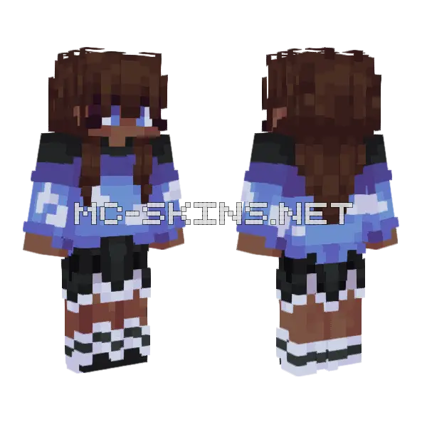 Cute Cloud Girl Minecraft skin, front and back