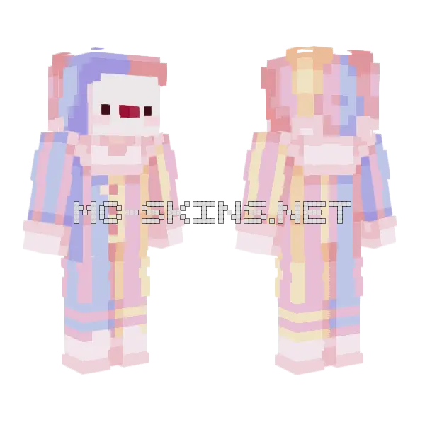 Cute Clown Edit Minecraft skin, front and back