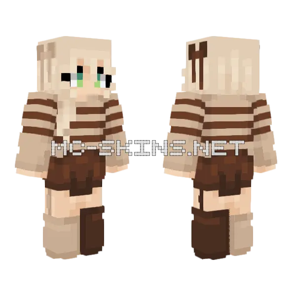 Cute Coffee Lover Minecraft skin, front and back
