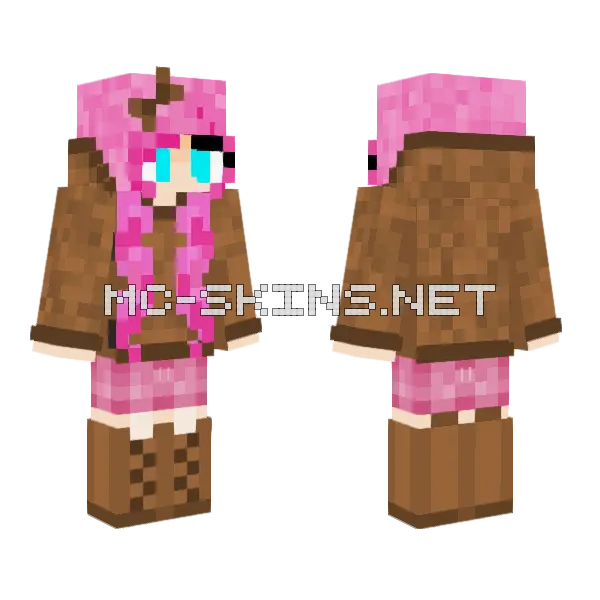 Cute Cookie Girl Minecraft skin, front and back
