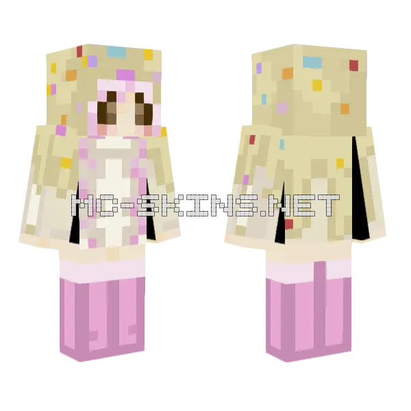 Cute Cupcake Girl Minecraft skin, front and back