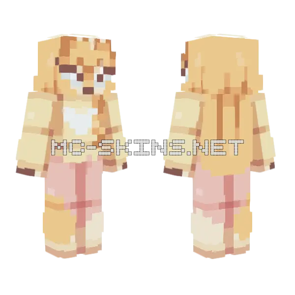Cute Doggy Outfit Minecraft skin, front and back