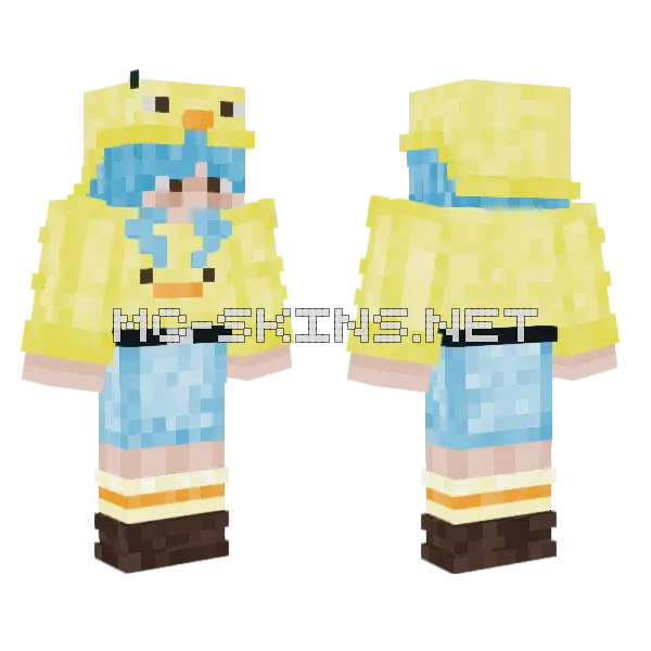 Cute Duck Girl Minecraft skin, front and back