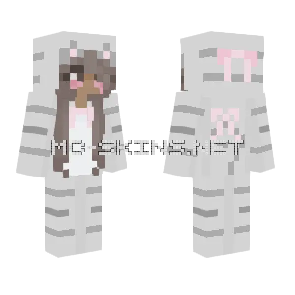 Cute Egirl Black Girl Minecraft skin, front and back