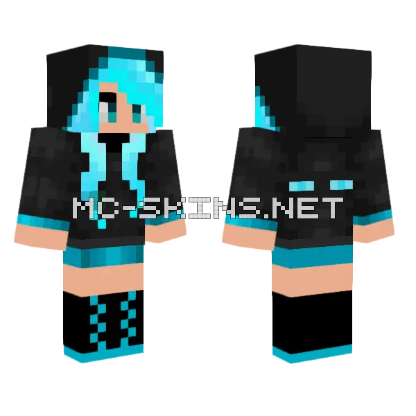 Cute Endergirl Minecraft skin, front and back