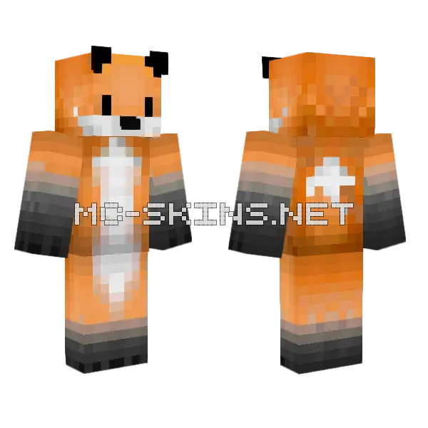 Cute Fox Minecraft skin, front and back