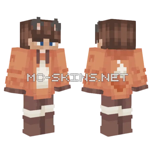 Cute Fox Girl Minecraft skin, front and back