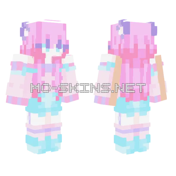 Cute Fox Girl Minecraft skin, front and back