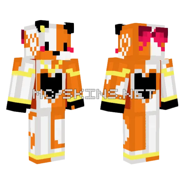 Cute Fox Girl Minecraft skin, front and back