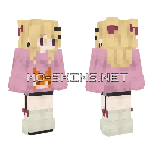Cute Fox Girl Skin Minecraft skin, front and back