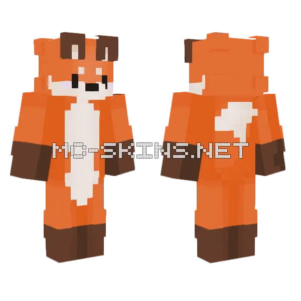 Cute Fox Skin Minecraft skin, front and back