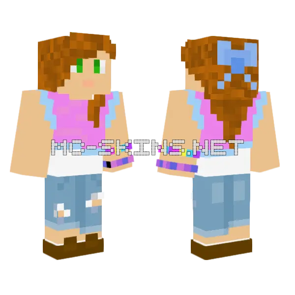 Cute Girl Minecraft skin, front and back