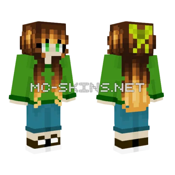 Cute Girl 3 Minecraft skin, front and back