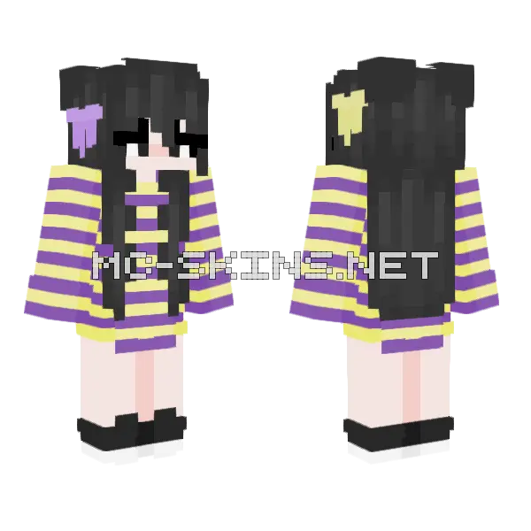 Cute Girl Minecraft skin, front and back